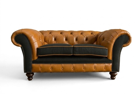 jvmoebel ® Leder Sofa Couch - Design Polster Zweisitzer Dekorative Couch