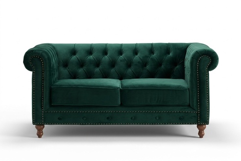 jvmoebel ® - Textil Sofa Couch - Grüne Polster Zweisitzer Couch