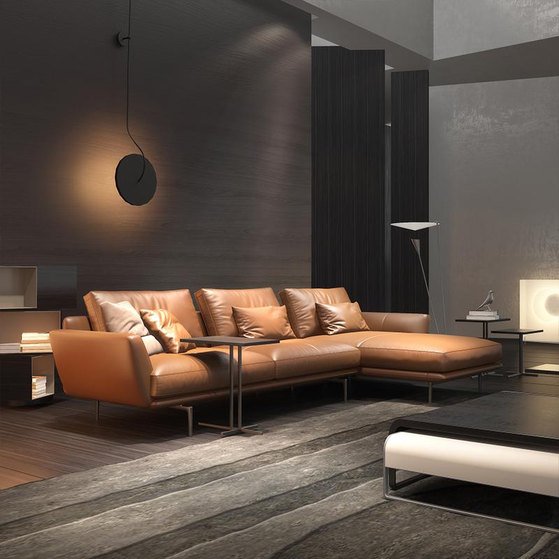 Sofa L-Form Ledersofa Couch Wohnlandschaft Garnitur Design Ecksofa Modern Sofa