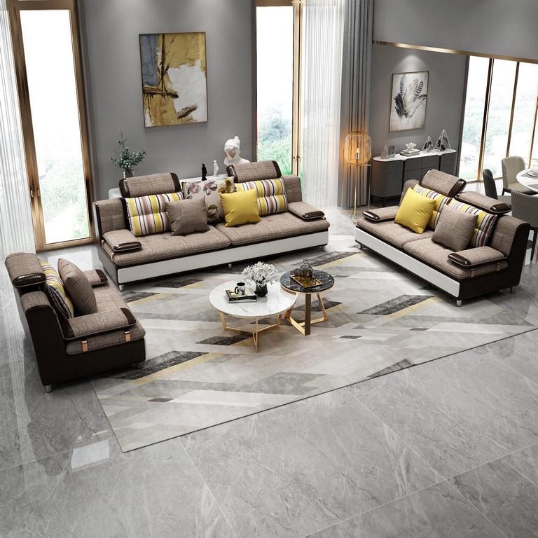 Stoff Textil Sofa Couch Wohnlandschaft Sofagarnitur 3+2+1 Set Design Sofas Neuс