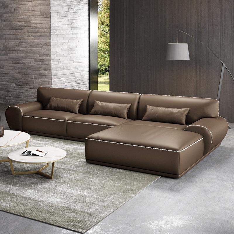 Design Eck Ecksofa L-form Modern Sofas Ledersofa Wohnlandschaft Sitz Sofa
