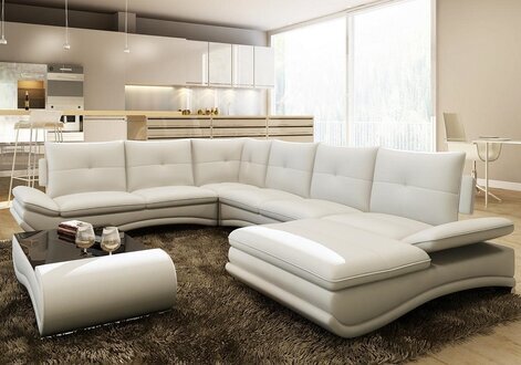 Ledersofa XXL U Form Wohnzimmer Couch Sofa Big Ledercouch Sofas Sofort