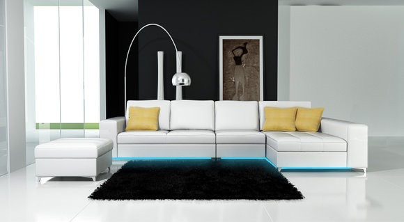 Ledersofa Sofa Couch Wohnlandschaft Modern Ecksofa Eck Garnitur Design
