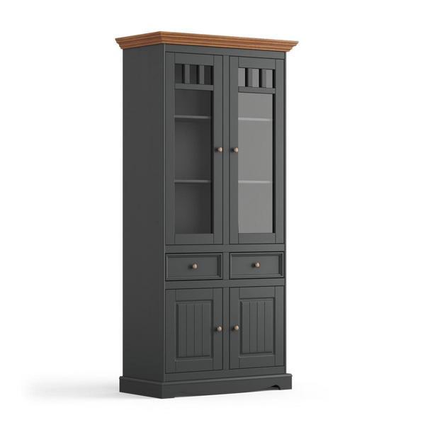Schrank System Regale Wohnzimmer Vitrine Vitrinen Schrank Glasschrank Regal Holz