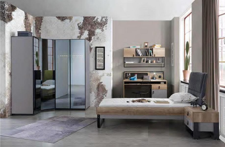 Kinderzimmer Jugendzimmer Set Bett Eckschrank Schrank Schreibtisch Möbel 4tlg