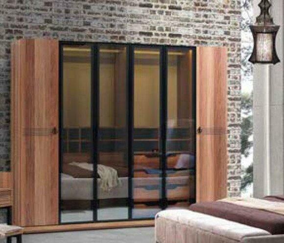 Kleiderschrank Luxus Schrank Möbel Schlafzimmer Schränke Glas Türen