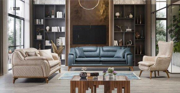 Sessel Beige 1 Sitzer Luxus Wohnzimmer Klassische Design Italienischer