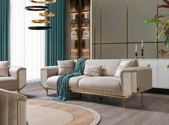 Luxus dreisitzer sofa couch moderne couchen textil stoff sofas 234cm