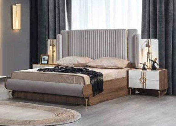 Modernes Bett luxuriöses Design Polstermöbel Bettgestell aus echtem