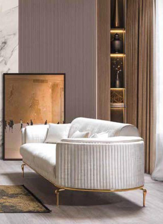 Luxus dreisitzer sofa couch moderne couchen textil stoff 234cm xxl
