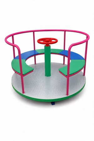 Kinderkarussell – Spielplatz Drehbares Karussell mit bunten Sitzen Sofort