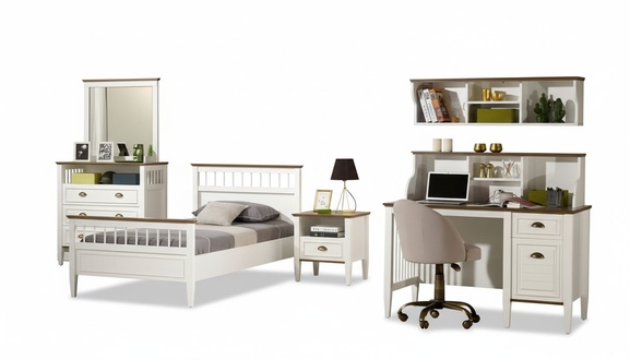 Kinderzimmer-Set Weiß aus Holz mit stilvollem Design