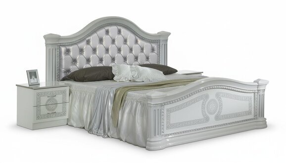 Klasse Schlafzimmer Set 3tlg Doppelbett Bett Betten 2x Nachttisch Chesterfield