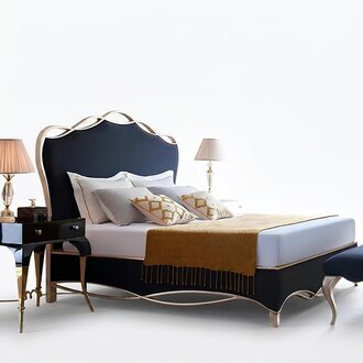 Klassisch Bett Design Schlafzimmer Englisches Betten 180x200cm Textil Polster