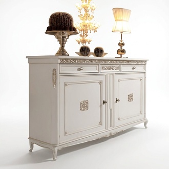 Klassische Antik Stil Kommode Sideboard Kommoden Holz Schrank Anrichte Weiß