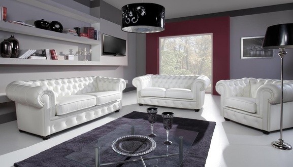 Klassische Chesterfield Couch 3+1 Sitzer Set Sofa Garnitur Samt Garnituren