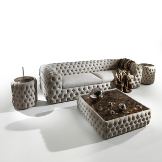 Klassische Dreisitzer Couch Wohnzimmer Polster Sofa 3 Sitzer Ledersofa
