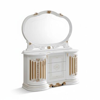 Klassische Kommode Anrichte mit Spiegel xxl Schrank Sideboard Italienische