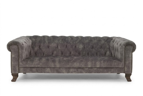Couch Grau Chesterfield Büro Sofa Emfpangs Couchen Leder Textil