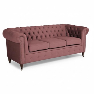 Klassische Möbel Chesterfield 3 Sitzer Couch Textil Stoff Sofa Edles Design Neu