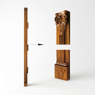 Klassische Pfeiler Abschlußsatz für Schrank Schrankwand System SE-st-B-N Pfeiler
