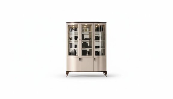 Klassische Schränke Vitrine Vitrinen Holz Edler Luxus Glas Schrank Holz