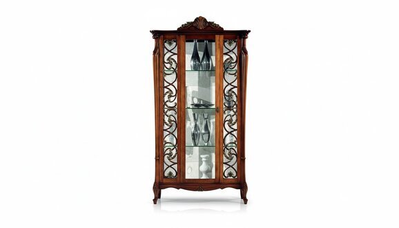 Klassische Vitrine Schrank Design Schränke Regale Glasschrank Italienische Möbel Neu