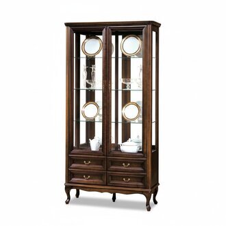 Klassische Vitrine Schrank Italienische Möbel Vitrinenschrank Vitrinen Neu W-W2