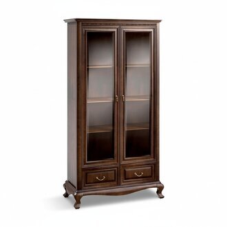 Klassische Vitrine Schrank Wohnzimmer Vitrinenschrank Vitrinen Neu V-W2 Glas