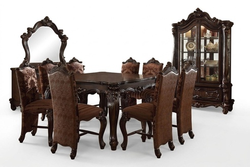 Klassischer Esstisch Tisch Holz Garnitur Esszimmer 8x Stuhl Set Stühle