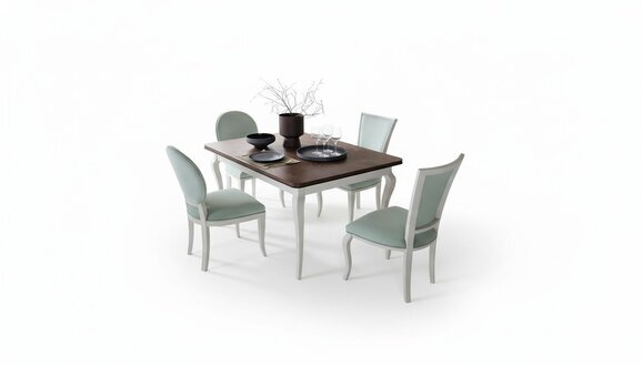 Klassischer Esstisch Garnitur Tisch Holz Esszimmer 4x Stuhl Stühle Set