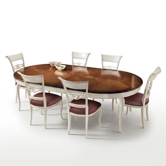 Klassischer Tisch Barocker Holztisch Rokoko Esszimmer Königlicher Esstisch