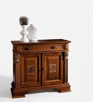 Klassischer Wandschrank Anrichte Holz Buffet Vitrine Luxus Schrank Möbel