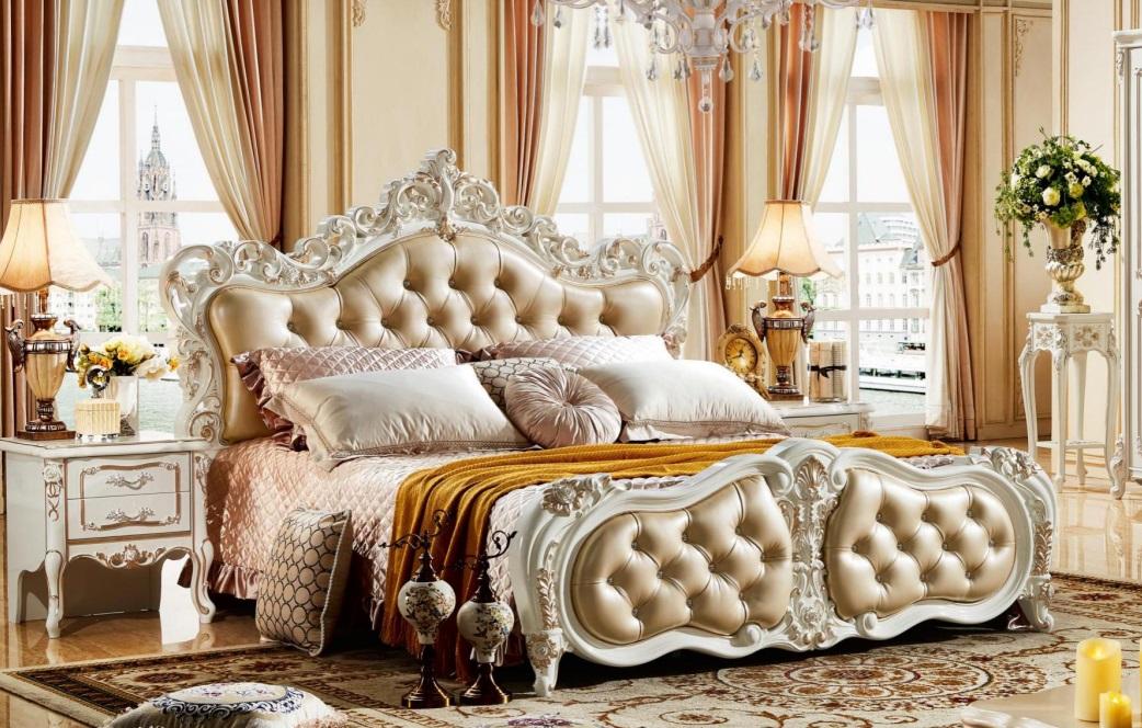 Schlafzimmer Bett 3tlg. Set Luxus Doppel Betten Möbel 2x Nachttisch