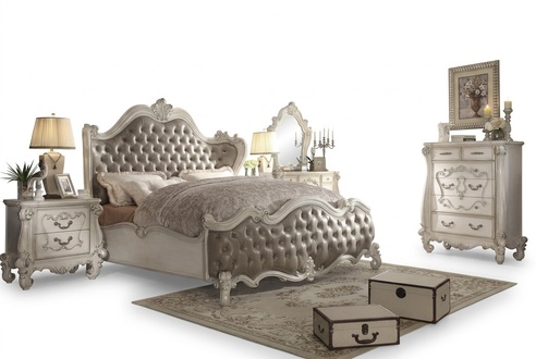 Klassisches Bett Barock Chesterfield Rokoko Stil Doppel Hotel Leder Antik