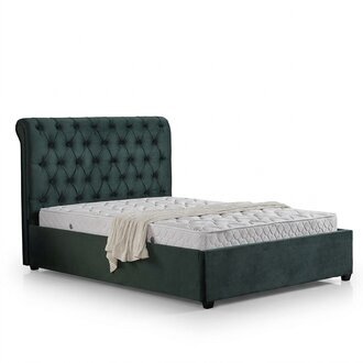 Klassisches Design Bett Polster Betten Chesterfield Textil 180x200cm jvmoebel