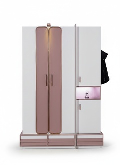 Kleiderschrank Holz Luxus Möbel Design Mädchen Kinderzimmer Rosa Neu