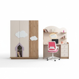 Kleiderschrank Schränke Holz Schrank Kinderzimmer Möbel Schreibtisch Rosa