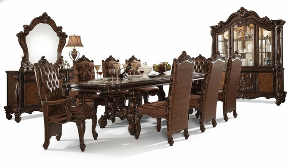 Königlicher Esstisch Tisch Holz Luxus Tische Rokoko Barock Stil Esszimmer