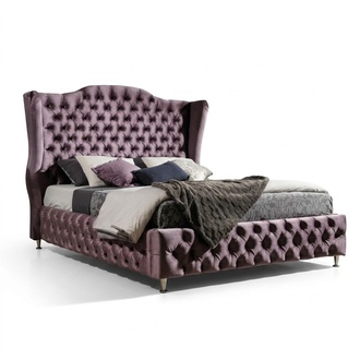 Königliches Chesterfield Bett Aubergine Betten Klassische Polster Doppel