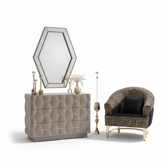 Kommode Anrichte Kommoden Spiegel Set Echtes Holz Italienische Möbel Modern Stil