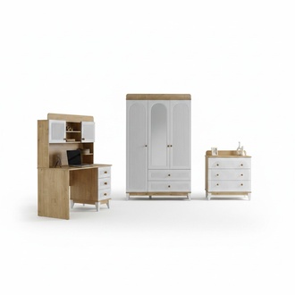 Kommode Kleiderschrank Schreibtisch praktisches Set Kinderzimmer Schlafzimmer