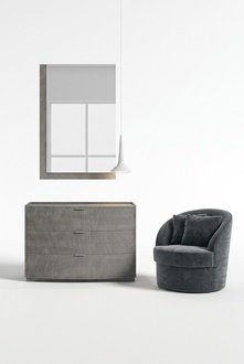 Kommode mit Spiegel Anrichte Sideboards Holz Schrank Möbel Kommoden Grau Neu