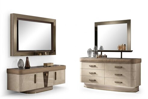 Kommoden Garnitur Gruppe Holz Design Schrank Neu Wohnzimmer Set Kommode Spiegel
