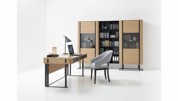 Komplett Büro Arbeitszimmer Set Schreibtisch Aktenschrank Einrichtung