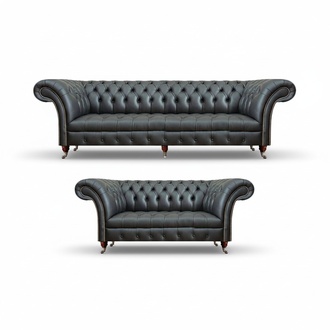 Komplett Leder 2x Sofas Chesterfield Polstermöbel Leder Set Neu Einrichtung