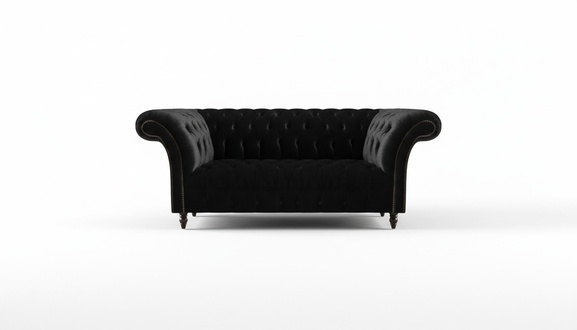 Komplett Schwarze Chesterfield Couch Designer Textilsofas Polstercouch