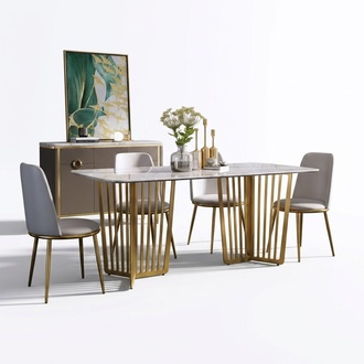 Komplett Set Esstisch + 4 Stühle Esszimmer Set Ess Deko Gruppe Holz Tisch