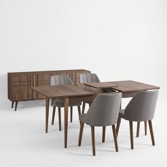 Komplette Essgruppe Esszimmer Esstisch Set 7tlg Esszimmer Braun Holz