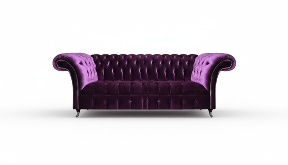 Komplette Lila Chesterfield Sitzmöbel Wohnzimmer Designer Textilsofas